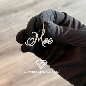 Solid Gold Custom Diamond Name Pendant