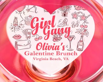 Adornos comestibles para cócteles de chicas / Adornos para cupcakes de brunch de Galentine / Decoración para fiesta de Galentine / Decoración personalizada para bebidas de San Valentín