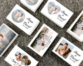 Custom Couples Photo Wedding Matchboxes – Bulk Personalized Matches, Engagement, Bridal Shower Favors, Wedding Artwork Matchbooks for Guests