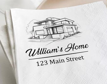 Servilletas de cóctel personalizadas/Servilletas de papel personalizadas para casa nueva/primer apartamento/inauguración y bienvenida/regalo para anfitriona/decoración de mesa para inauguración