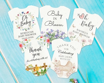 Plantable Seed Paper Onesie, Baby in Bloom Shower Favor for Girls/Boys/Eco-Friendly Gifts/Personalized Seed Cards/Gender Reveal Party Favors