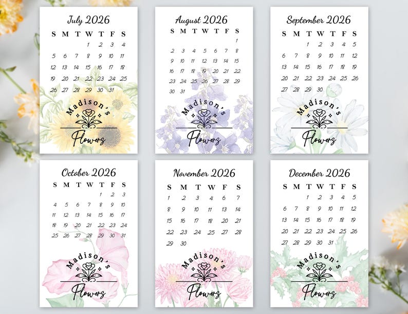 2026 Custom Logo Seed Paper Calendar | Plantable Birth Flowers | Eco ...
