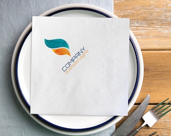 Personalized Napkins with Logo/Artwork/Monogram – Custom Cocktail & Luncheon Napkins for Wedding, Company, Corporate Event Party Decorations