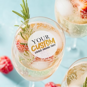 Custom Logo/Text/Image Edible Drink Toppers, Event Cocktail Toppers, Personalized Cupcake Toppers For Weddings, Birthdays and Special Events