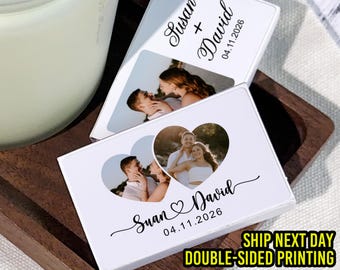 Personalized Photo Wedding Matchboxes – Custom Favor Matches for Reception, Bridal Shower Décor, Save-the-Date or Anniversary Gift Matchbook