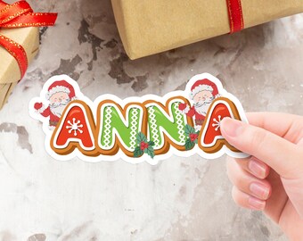 Custom Christmas Name Gift Labels, Personalized Present Tags, Christmas Gift Stickers, Envelope Seals for Holiday Gifts, Festive Party Favor