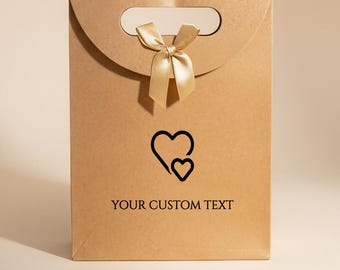Custom Thank You Gift Bags, Birthday Party Favor Bags, Bulk Wedding Favor Bags, Personalized Kraft Paper Gift Bags, Small/Medium Goodie Bags