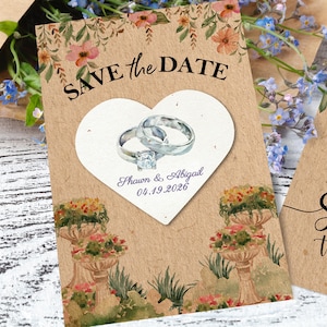 Bulk Plantable Wedding Favors - Wildflower Seed Paper Hearts - Save the Date Seed Paper Card - Custom Flower Seed Paper - Unique Party Favor