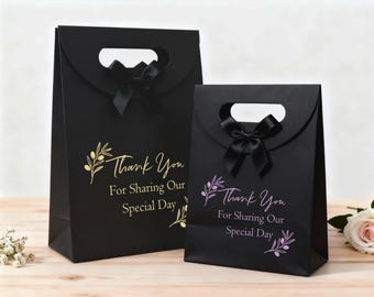 Custom Thank You Gift Bags/Bulk Wedding Party Favor Bags for Guests/Elegant Gift Bags/Personalized Bridesmaid Gift Bags/Wedding Welcome Bags
