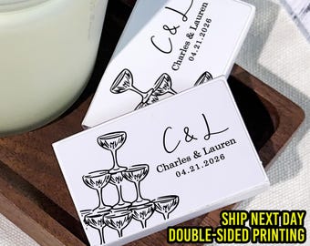 Custom Matchbox Wedding Gift/Personalized Matches/Destination Wedding Favor/Rehearsal Dinner and Bridal Shower Favors/Wedding Party Supplies