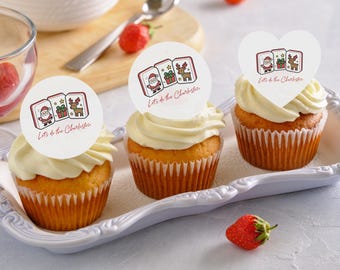 Let’s Do the Charleston Edible Christmas Mahjong Toppers/Unique Party Decor for Cakes & Drinks/Ideal Gift for Mahjong Lovers/Cupcake Toppers