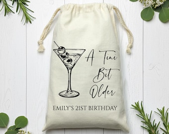 A Tini Bit Older Birthday Party Favor Bags/Espresso Martini Drawstring Bags/Hangover kit Bags/Custom Goodie Bags for 21st/30th/40th Birthday