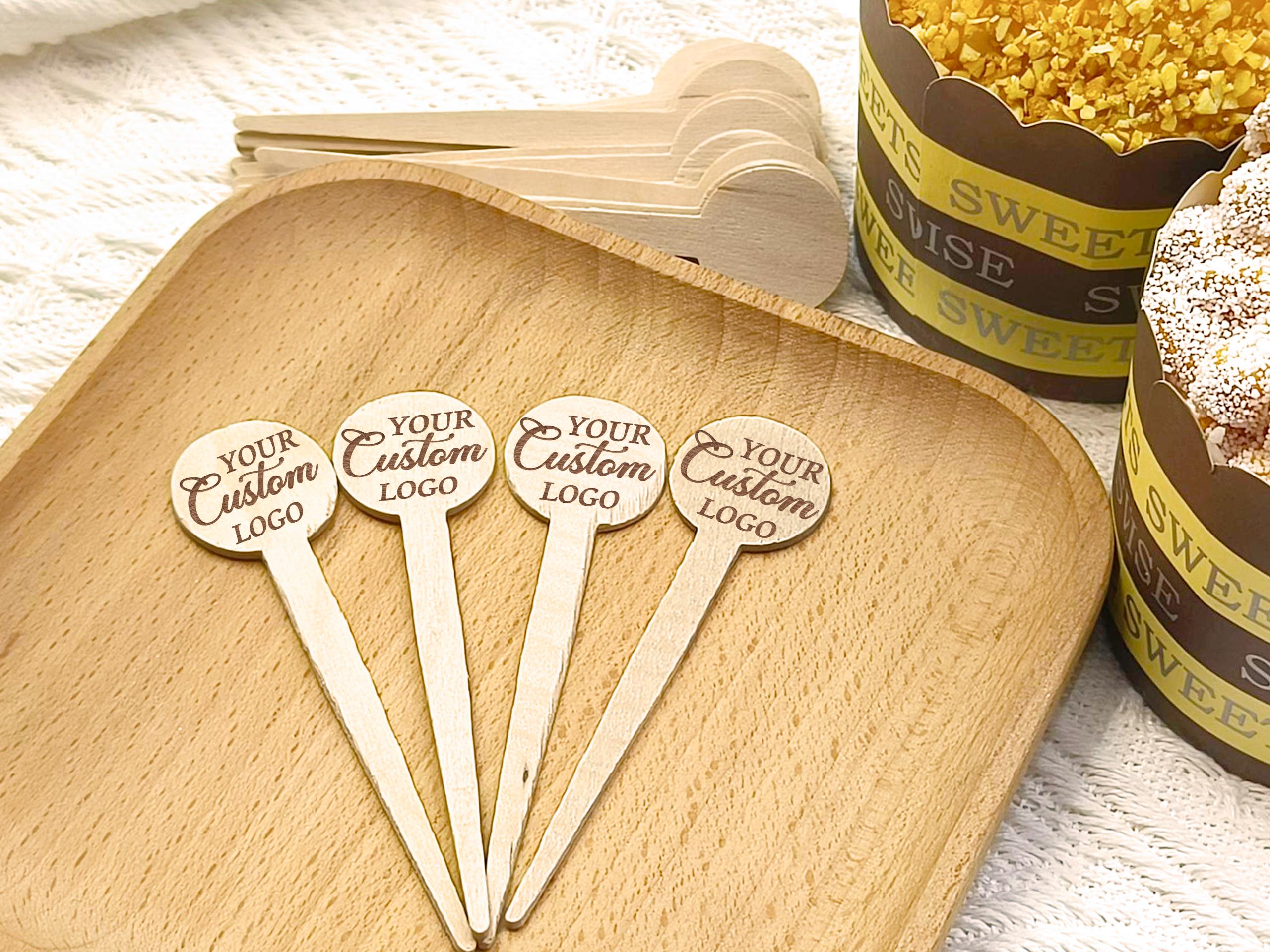Personalized Food Picks With Logo, Bulk Custom Cupcake Toppers for ...