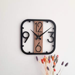 Minimalist Square Wood Wall Clock: Silent Modern Home Decor