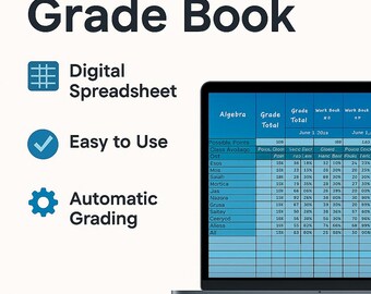 Digital Grade Book Spreadsheet: Excel and Google Sheets Teacher Template
