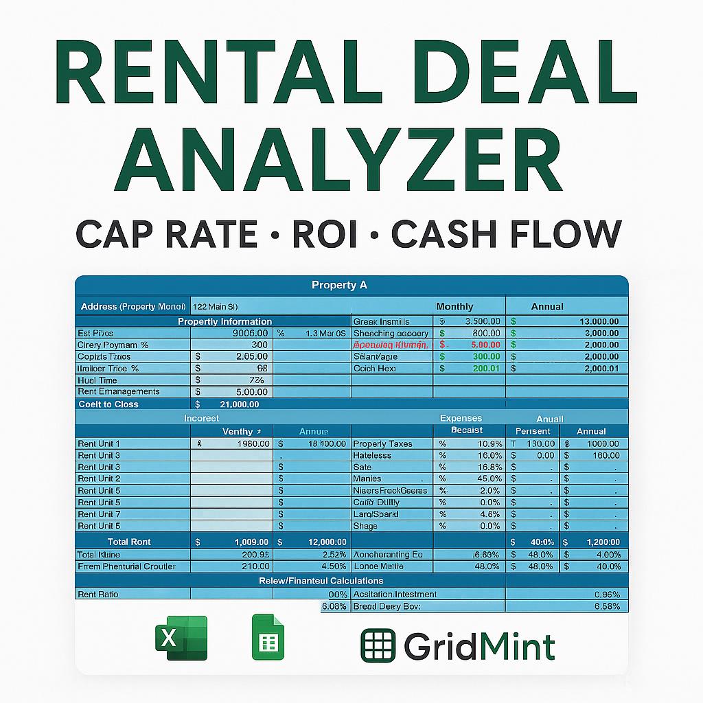 Rental Property Analysis Excel Sheet - Etsy