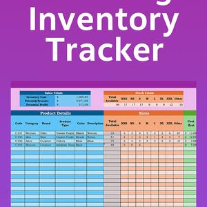Clothing Inventory Spreadsheet | Google Sheets + Excel Template for Resellers, Boutiques, Small Business, Sellers + Online Shops
