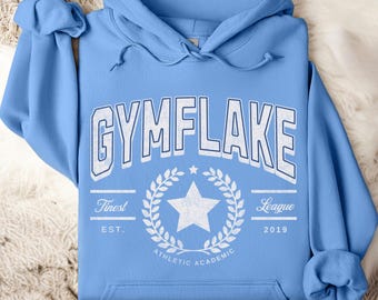 Gym Flake Unisex Hoodie: Funny Varsity Style Sweatshirt, Fitness Apparel, Gift for Gym Lovers, Hooded Workout Clothing, Gym Enthusiast Gift