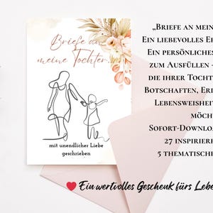 Cartas a mi hija – Libro de recuerdos digital | PDF de 27 páginas para rellenar | Regalo para mamá y niño