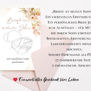 Cartas a mi hijo – Libro de memoria emocional | 27 páginas PDF Descargar | Regalo de madre a hijo