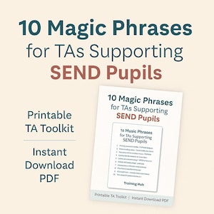 10 phrases magiques pour les assistants sociaux qui accompagnent les élèves de SEND | Boîte à outils d'AT imprimable | Téléchargement instantané PDF | Le centre de formation