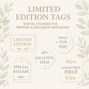 Limitierte Edition Tags PNG SVG | Exklusive Verpackungsetiketten | Special Version Aufkleber | Geschenkanhänger für kleine Unternehmen | Digitale Illustrationen