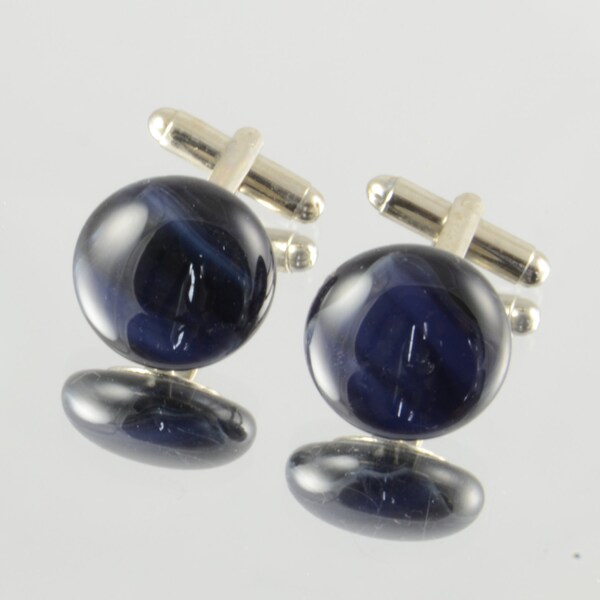 cufflinks purple black fused glass uk wedding accessories