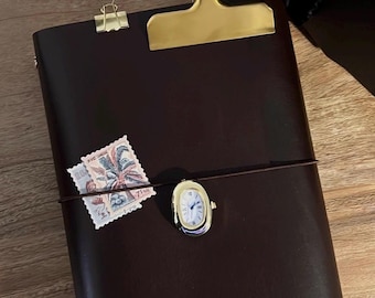 Trifold Travel Journal Cover | Refillable | Charms and Notebooks included