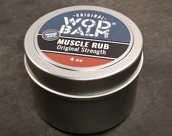 WOD Balm Muscle Rub - 4oz Super Sore | Couples' Size, 100% All Natural Sore Muscle Relief | Herbal icy hot | Natural tiger balm