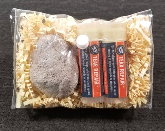 Callus Care Kit | Tear Repair® plus All Natural Pumice Stone | CrossFit + Gymnastics Gift | Softens Calluses | Heals Cracked + Torn Skin