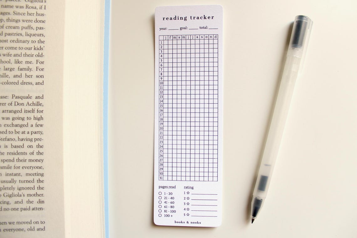 Printable Reading Tracker Bookmark | Reading Habit Tracker | Reading ...
