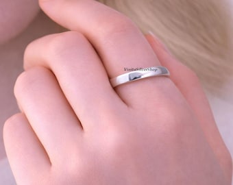 925 Sterling Silver Plain Band Ring Handmade Simple Wedding Stacking Ring for Women,