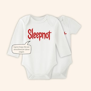 SleepNot Heavy Metal Rock and Roll Baby Body Baby personalisiert in Rot oder Schwarz  | Rock Eltern | Heavy Metal Baby