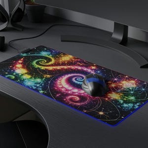 Mandelbrot Fractal LED-gamingmuismat | RGB-bureaumat