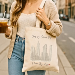 New York City Landschaft Baumwolltasche: Wiederverwendbare Shopping-Handtasche