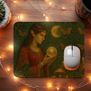 Elf mouse pad  Gift for Fantasy Lover Mystic pad in Elfcore style Elf Gaming Mouse Pad Enchanted Gaming Accessory for Gamer Gift Magic world