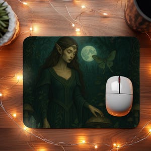 Enchanted Elf mouse pad  Gift for Fantasy Lover Mystic pad in Elfcore style Elf Gaming Mouse Pad Gaming Accessory for Gamer Gift Magic world