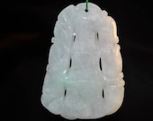 32x47x7mm Genuine Un-Treated Burmese Light Green JADE JADEITE Hand-Carved Lucky BAMBOO Type A Pendant - E1138