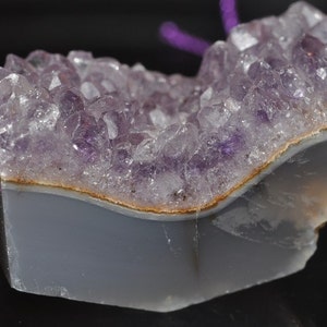 19x35x19mm Dazzling~Natural Purple AMETHYST Stalactite Slice Cluster  DRUSY Chunky Organic Pendant - D1056