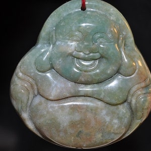 45x49x15mm Laughing Buddha~FANCY JASPER AGATE Happy Buddha Carved Pendant//Goddes Amulet// Zen Jewelry//Talisman - Q1053