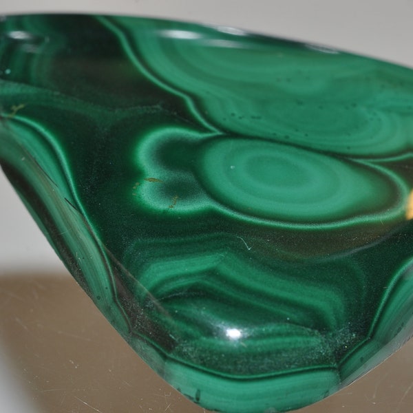 141.74Carats - 41x47x8mm "Magnificent/Premium Quality"~Zaire Congo GREEN MALACHITE Large Triangular Cabochon Pendant - G1277