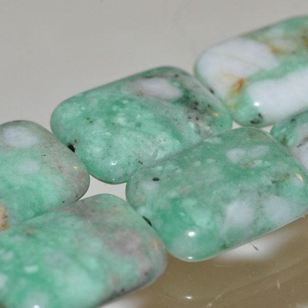 6 Pieces 16x12x5mm "Green Gem/Rarity"~Utah Seafoam Green VARISCITE UTAHLITE Rectangle Spacer Beads - C1356