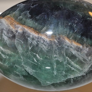 43x60mm 187 Grams &quot;Colorful Gemmy/Best Extra Grade&quot;~Natural Translucent RAINBOW FLUORITE Large Crystal Healing Easter Egg - Q1226