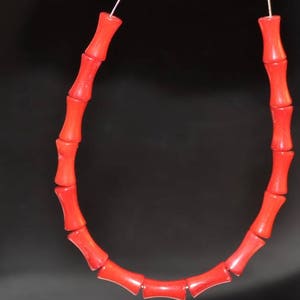 15Pieces 8x4mm &quot;Lovely/Excellent Quality&quot;~OXBLOOD RED CORAL Hourglass-Shaped Small Spacer Beads - N1140