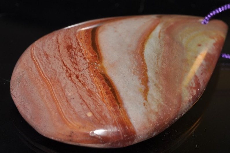40X60X8mm Modern Abstract~Madagascar Landscape POLYCHROME JASPER Large Pear Focal Pendant M1236