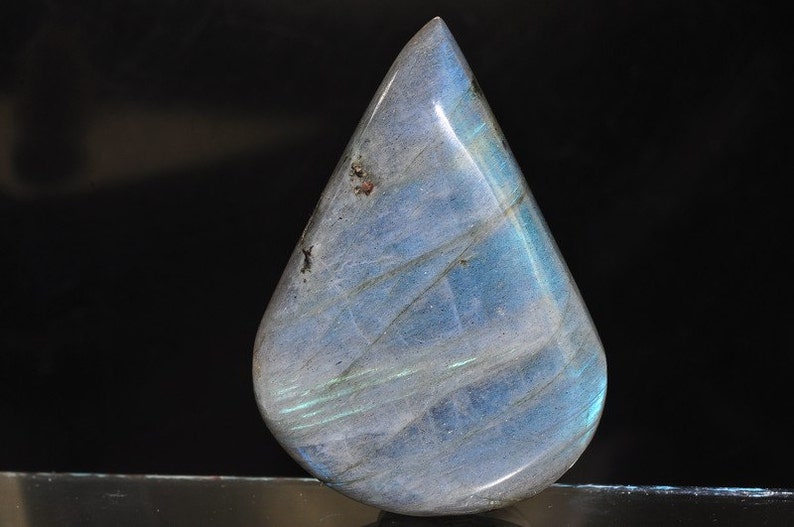 L0788 35x49mm Luminescent-Fiery Blue LABRADORITE SPECTROLITE XL High-Domed Designer-Cut Cabochon Pendant