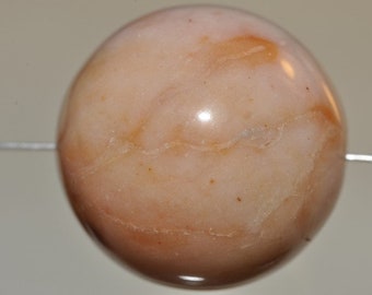 One Piece 20mm Terrific~Natural MONACO AGATE Large Round Bead - C1336