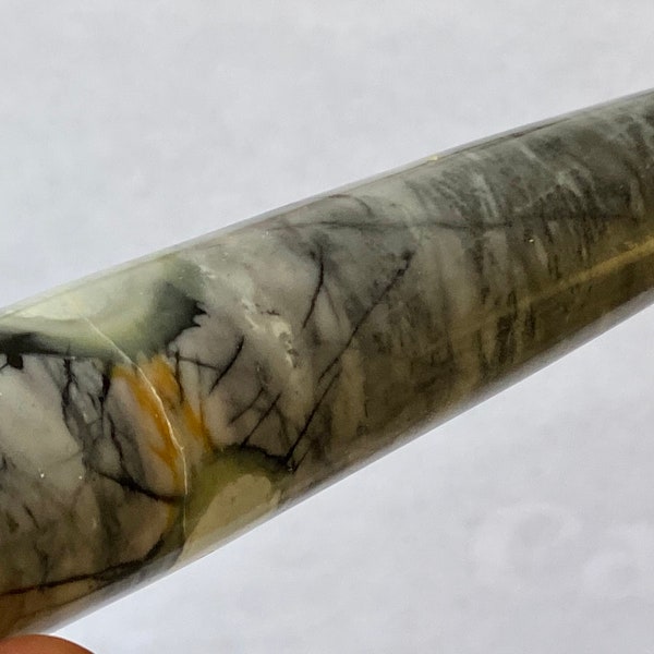 104mm 4.1" "Individual seleccionado / hermoso patrón" ~ PICASSO JASPER MARBLE Generator Point Healing Massage Wand - K1375