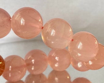 7.8" "Pretty In Pink/The Best AAAA"~ Translucent ROSE QUARTZ Large Round Stretch Bracelet - 18mm - 11 Beads - G1397