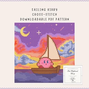 Sailing Kirby Cross-Stitch Downloadable PDF Pattern